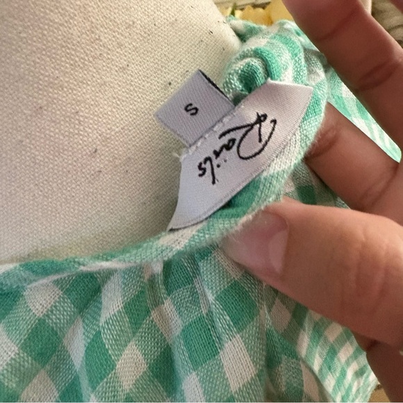 RAILS Raquel Linen Blend Wrap Top In Green Gingham Size Small‎ - Picture 6 of 8